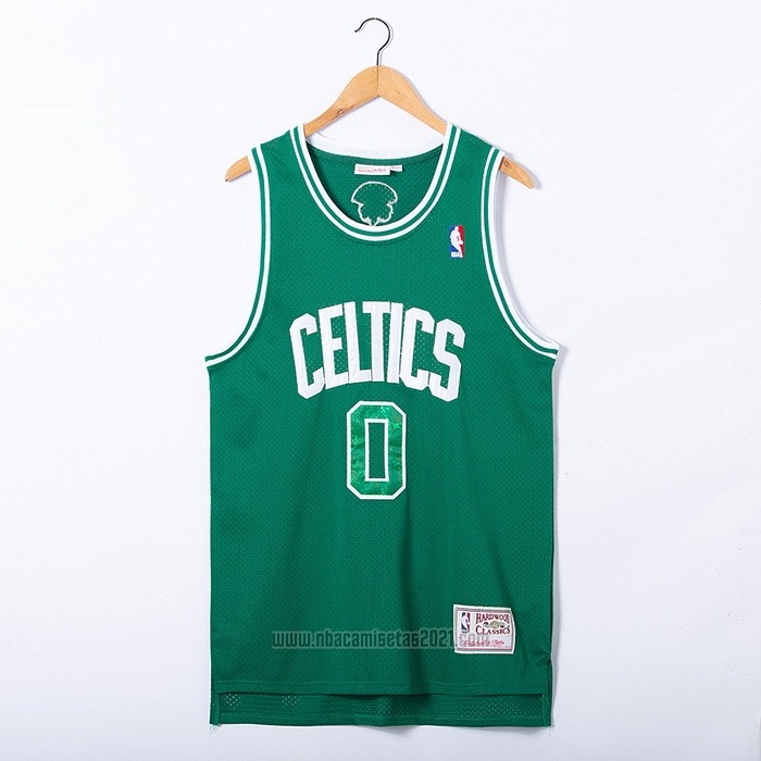 Camiseta Boston Celtics Jayson Tatum #0 Snakeskin Hardwood Classics 2021 Verde